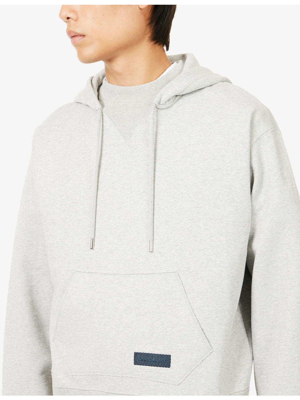 Double-Collar Logo-Patch Cotton-Jersey Hoody - 5