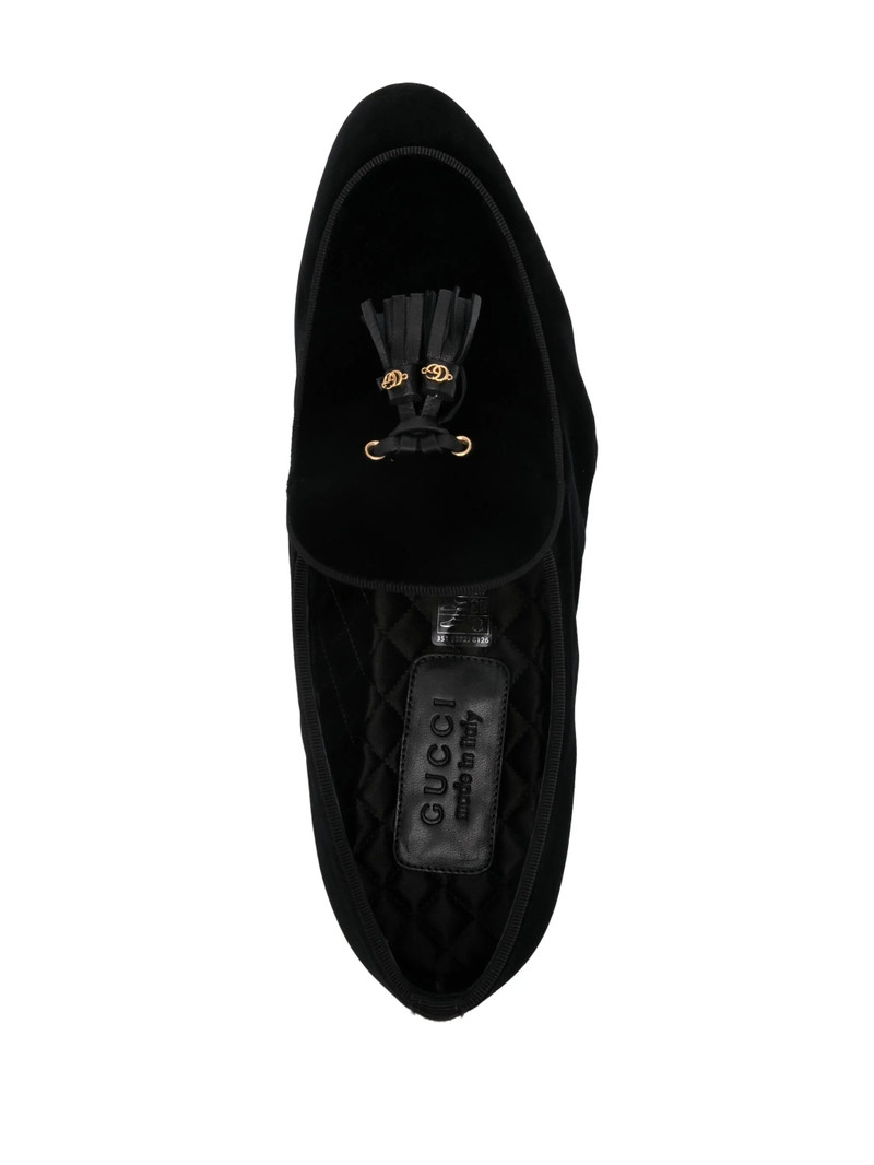 GUCCI Double G-tassels Velvet Loafers outlook