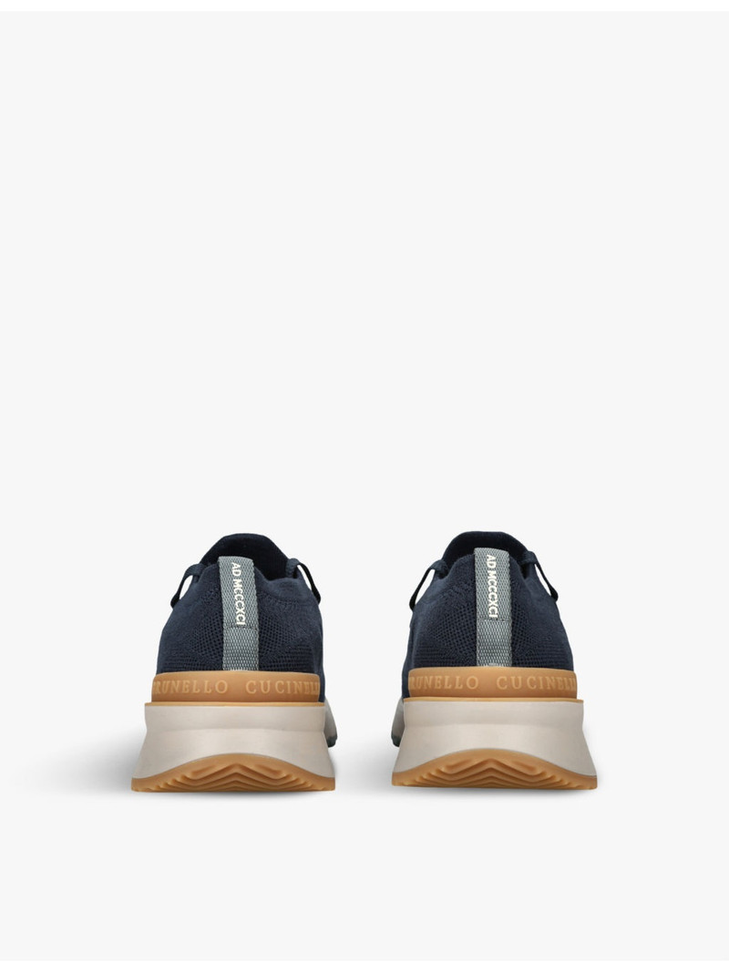 Brunello Cucinelli Ribbed wool-knit low-top trainers outlook
