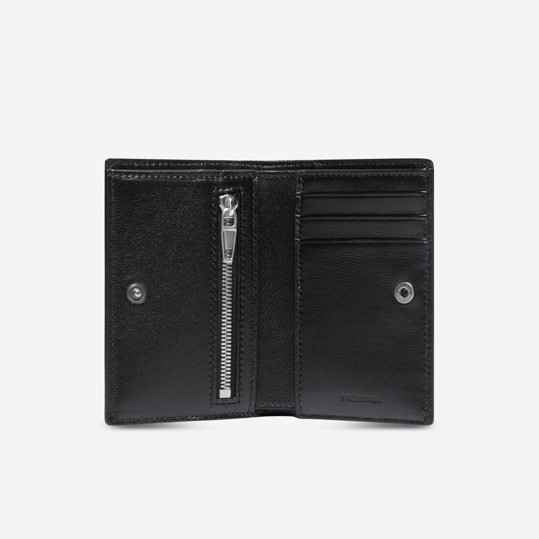 Men's Plate Vertical Compact Wallet in Black - 3