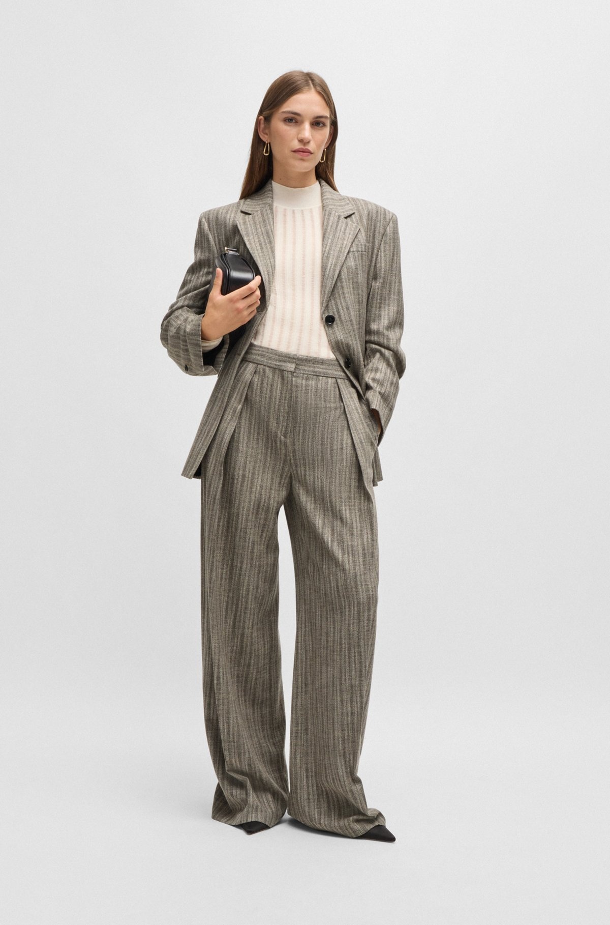 SLIM-FIT JACKET IN STRIPED STRETCH CLOTH - 3