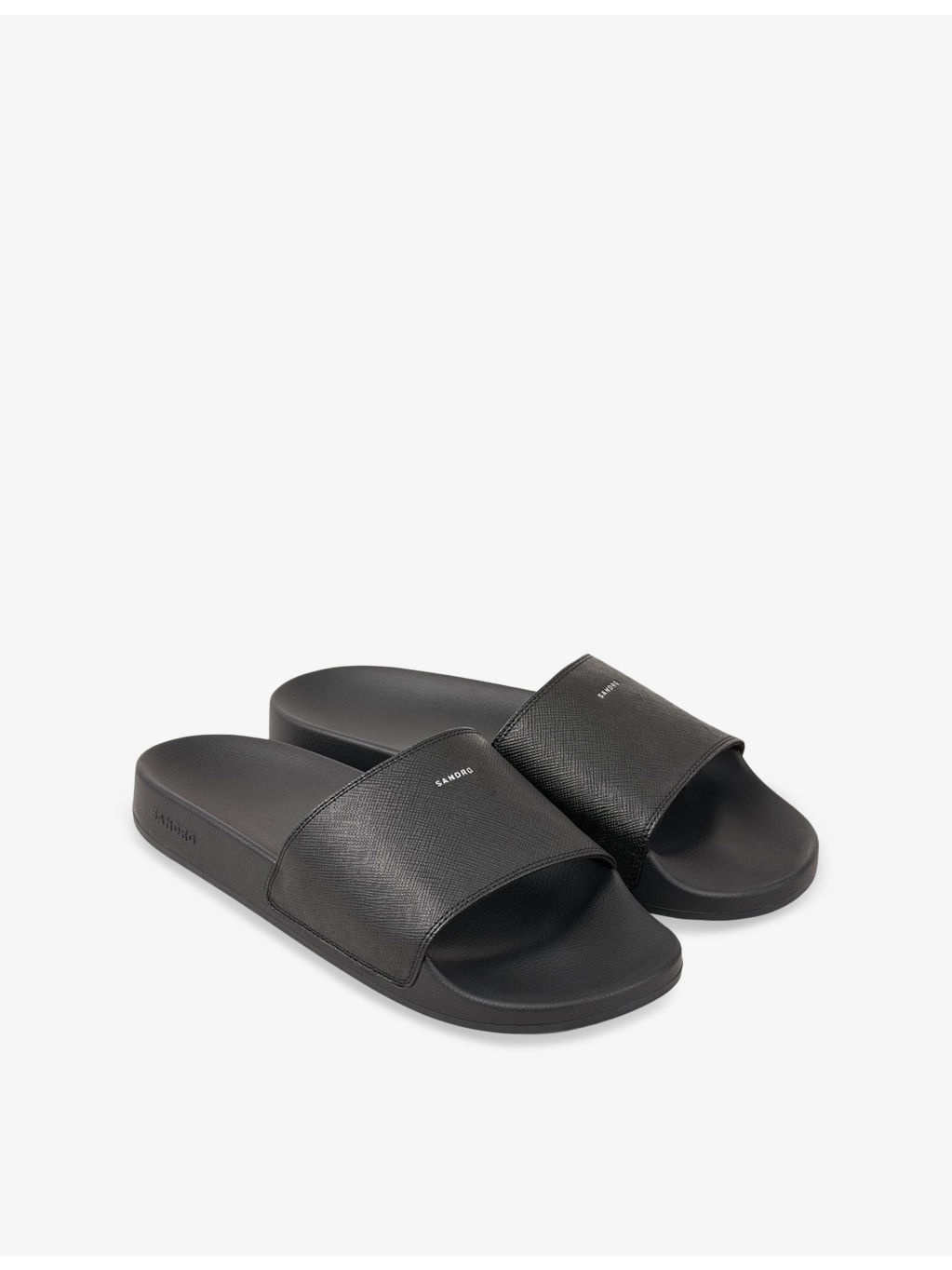 Embossed-Strap Leather Sandals - 3