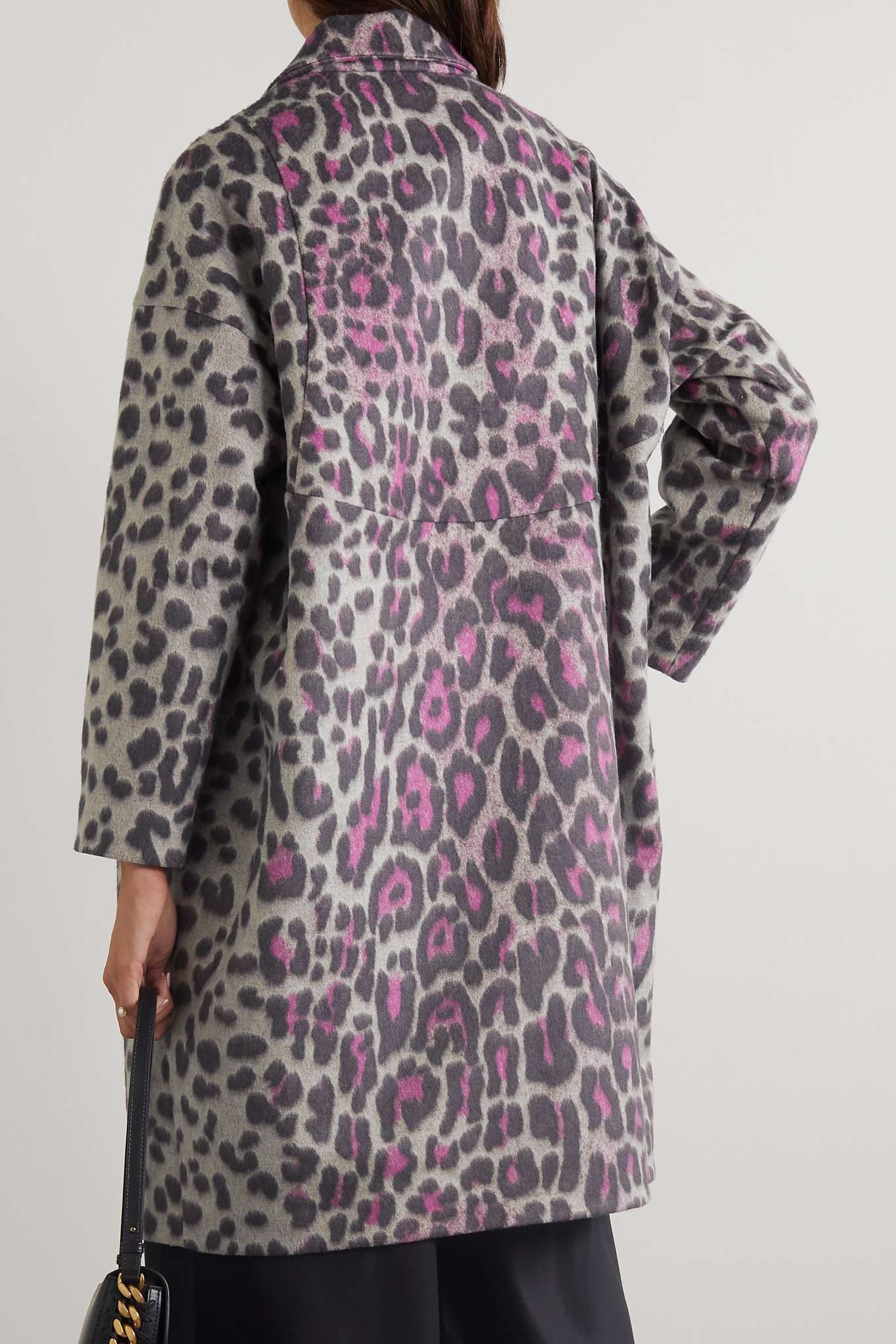 Leopard-print wool coat - 3