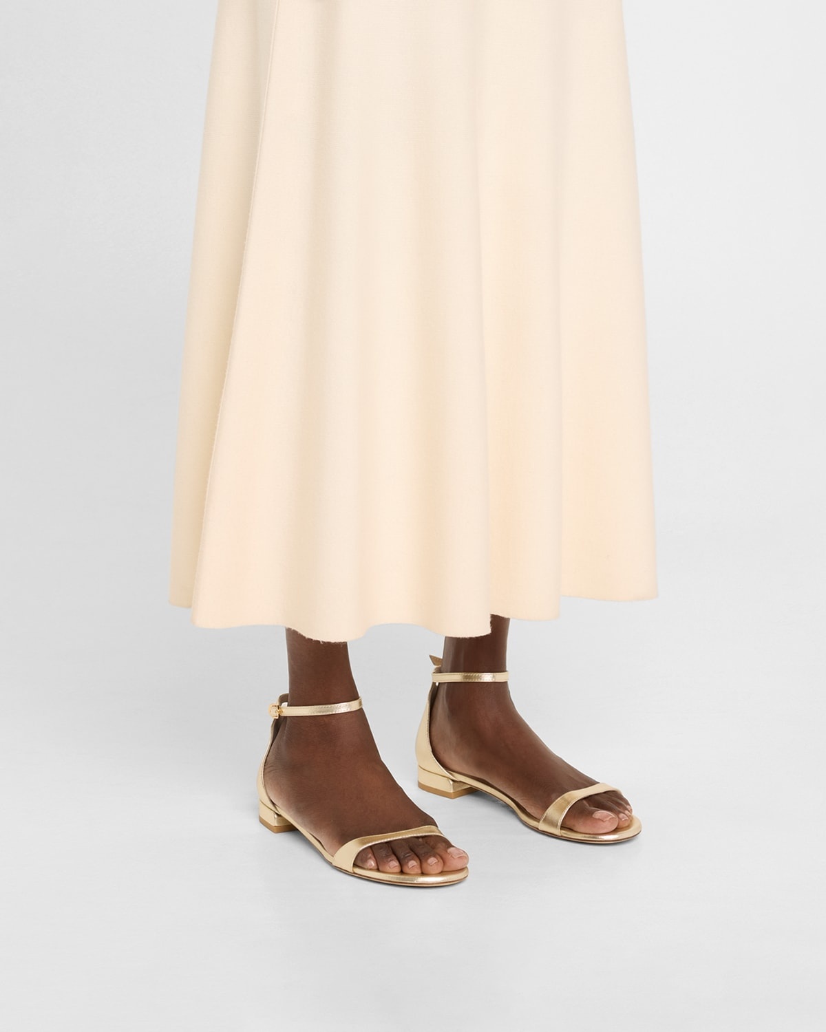 Nudist Metallic Ankle-Strap Sandals - 2