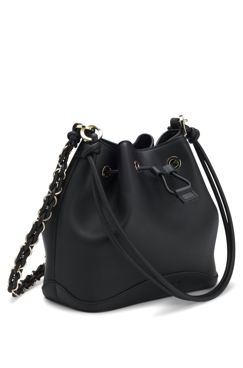 FAUX-LEATHER BUCKET BAG WITH TWO STRAPS 5