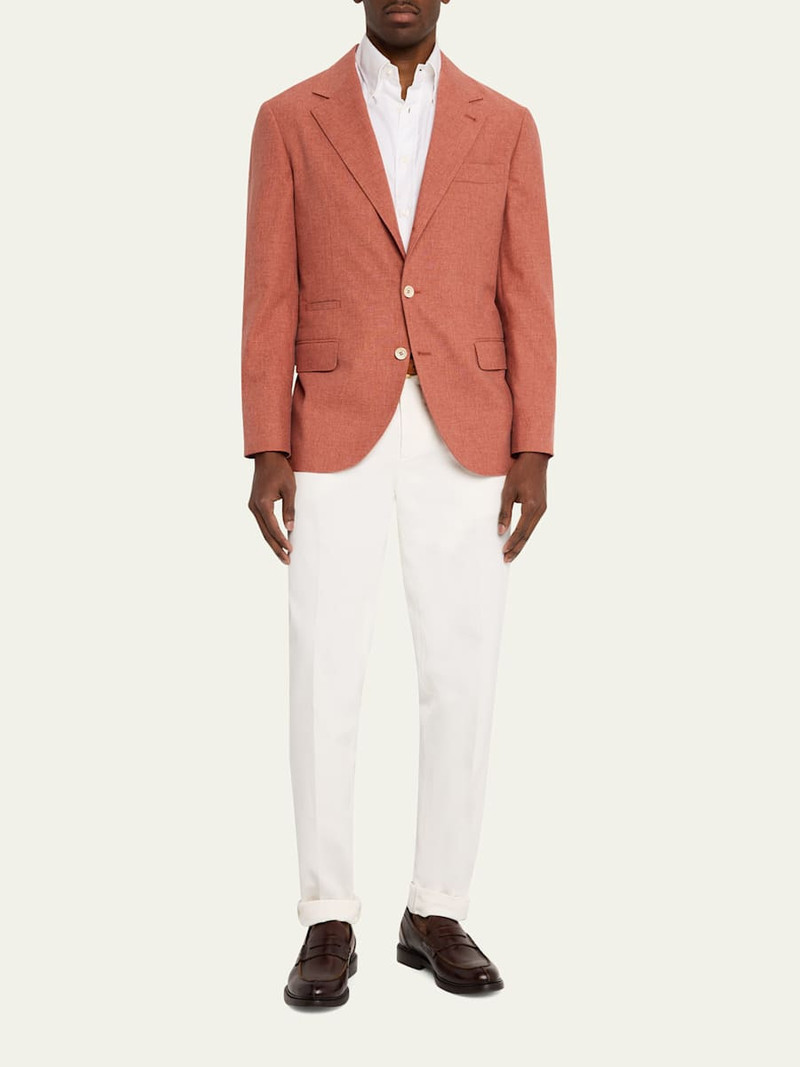 Brunello Cucinelli Men's Wool, Cotton and Silk Two-Button Blazer outlook