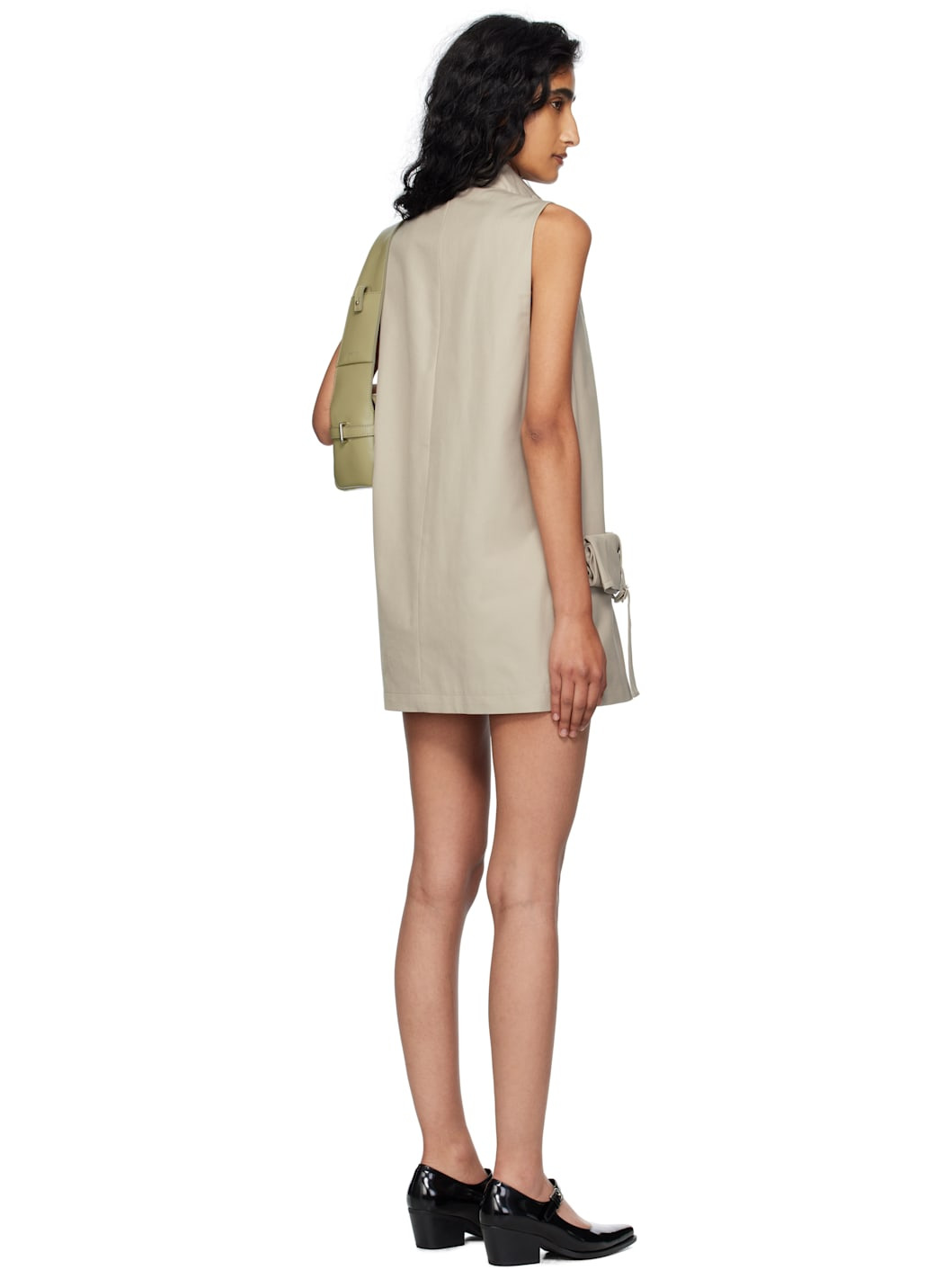 Beige Cargo Pocket Minidress - 3