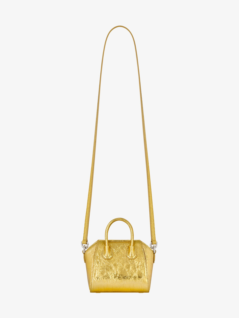 MICRO ANTIGONA BAG IN LAMINATED LEATHER 4