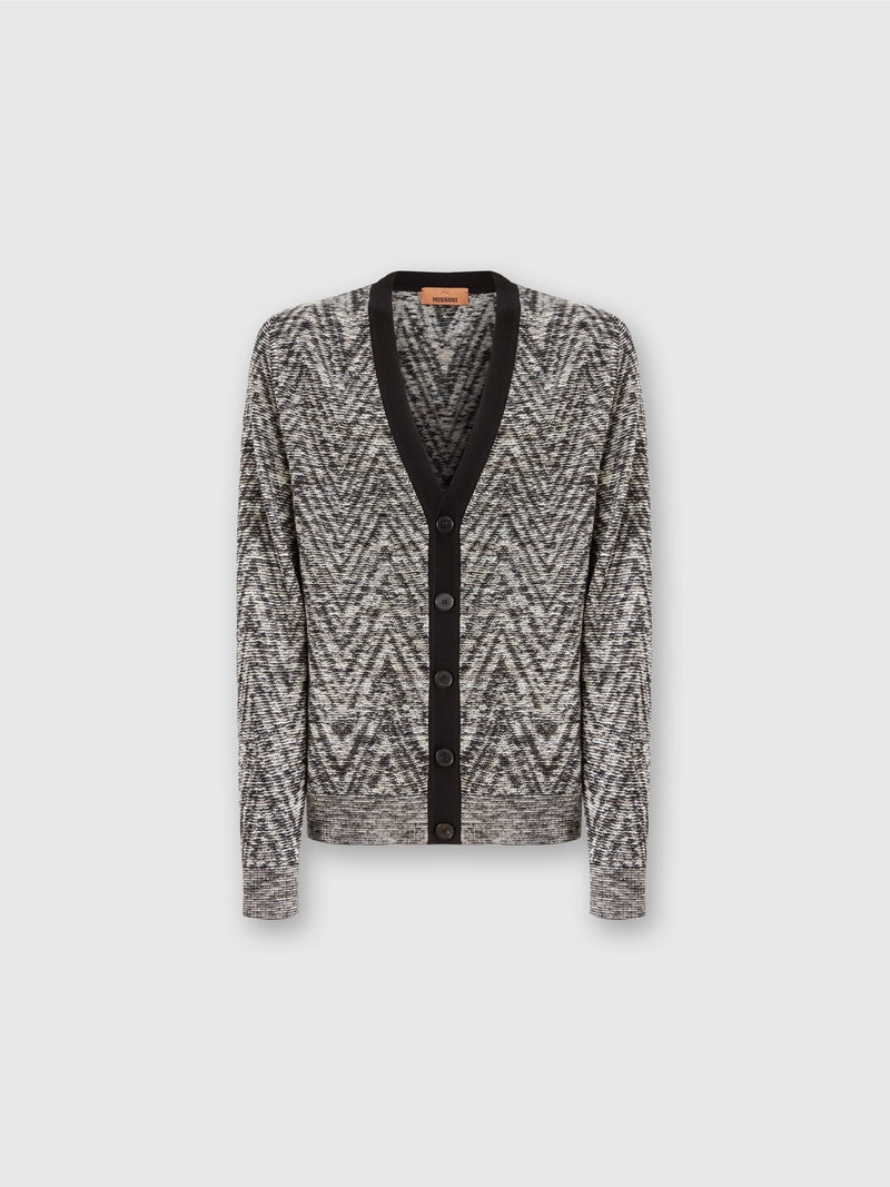 Slub pattern wool cardigan 1