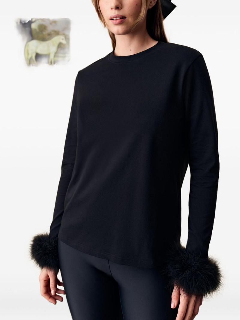 SLEEPER feather-cuffs jersey T-shirt outlook