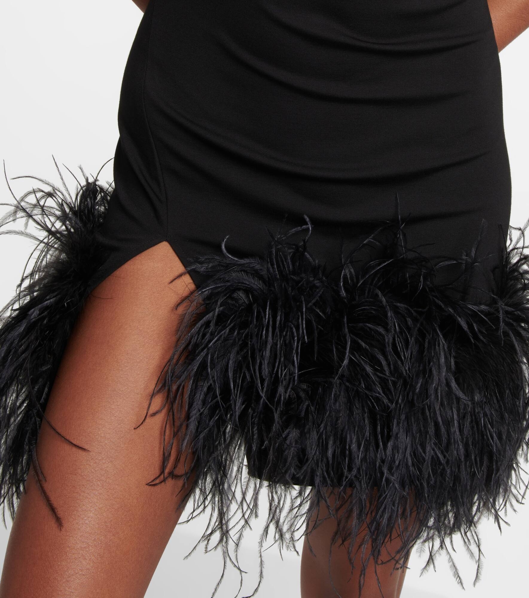 Fujiko feather-trimmed minidress - 6
