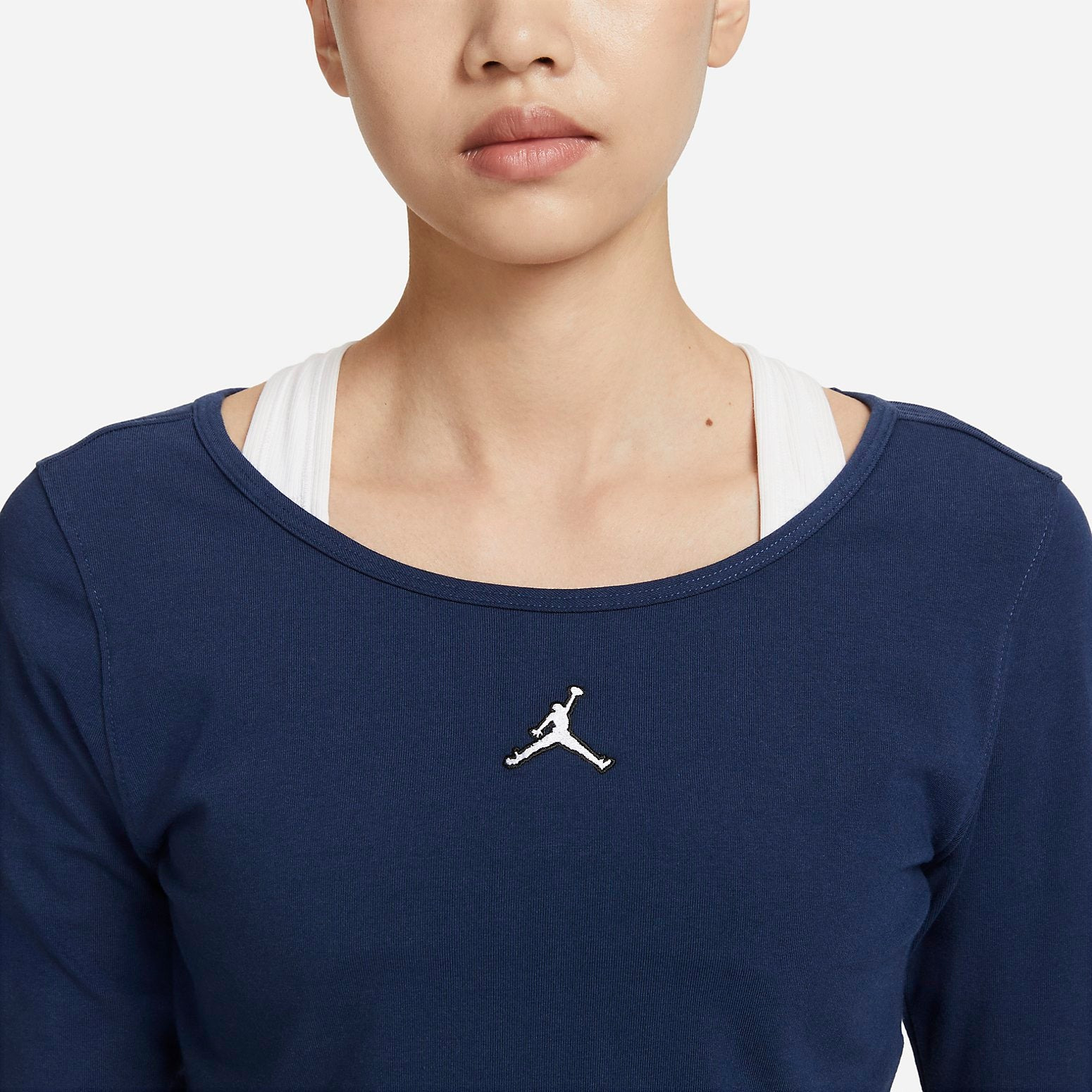 (WMNS) Air Jordan Flight Long-Sleeve Top 'Navy' DQ4466-410 - 2