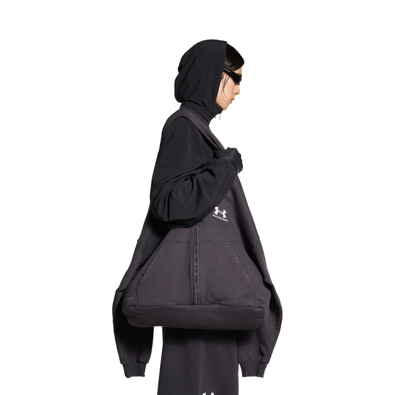 BALENCIAGA Men's Under Armour® Hoodie Bag in Black/white outlook