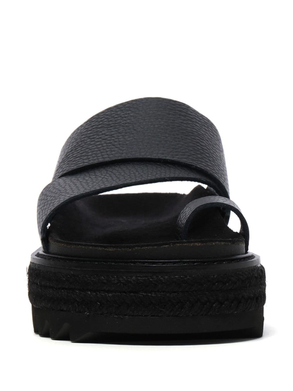 crossover-strap leather slides - 5
