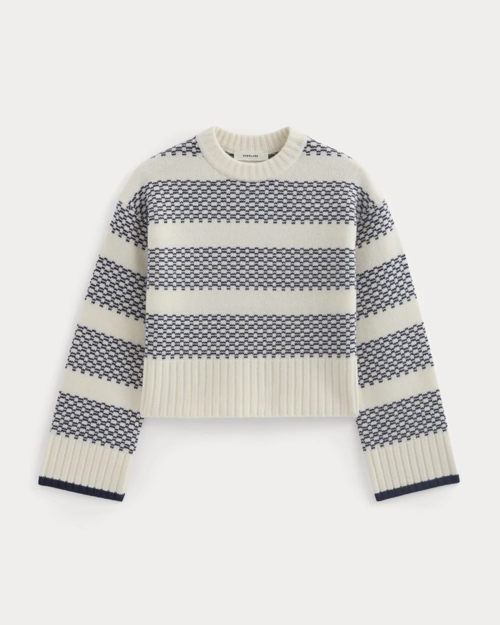 NORDIC CROPPED BOXY CREW IN LUXE MERINO - 1
