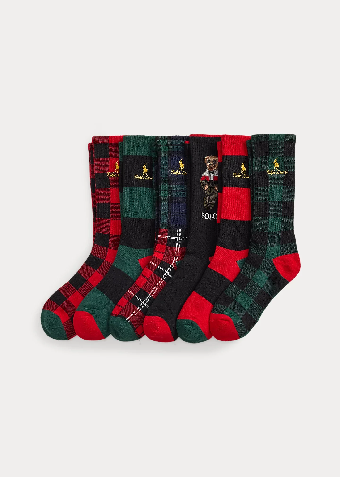 Polo Bear Cotton-Blend Crew Sock 6-Pack - 1
