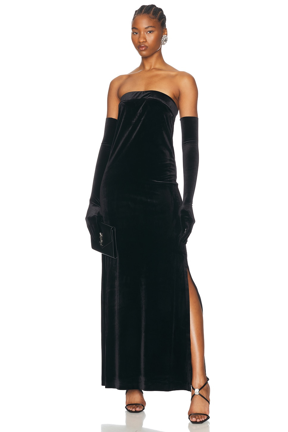 Strapless Tailored Side Slit Gown - 6