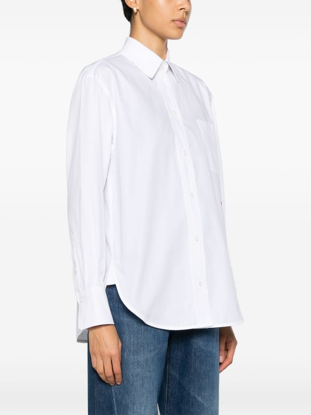 logo-embroidered organic cotton shirt - 3