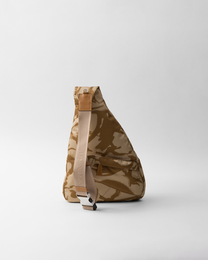 Printed Re-Nylon and leather backpack 3