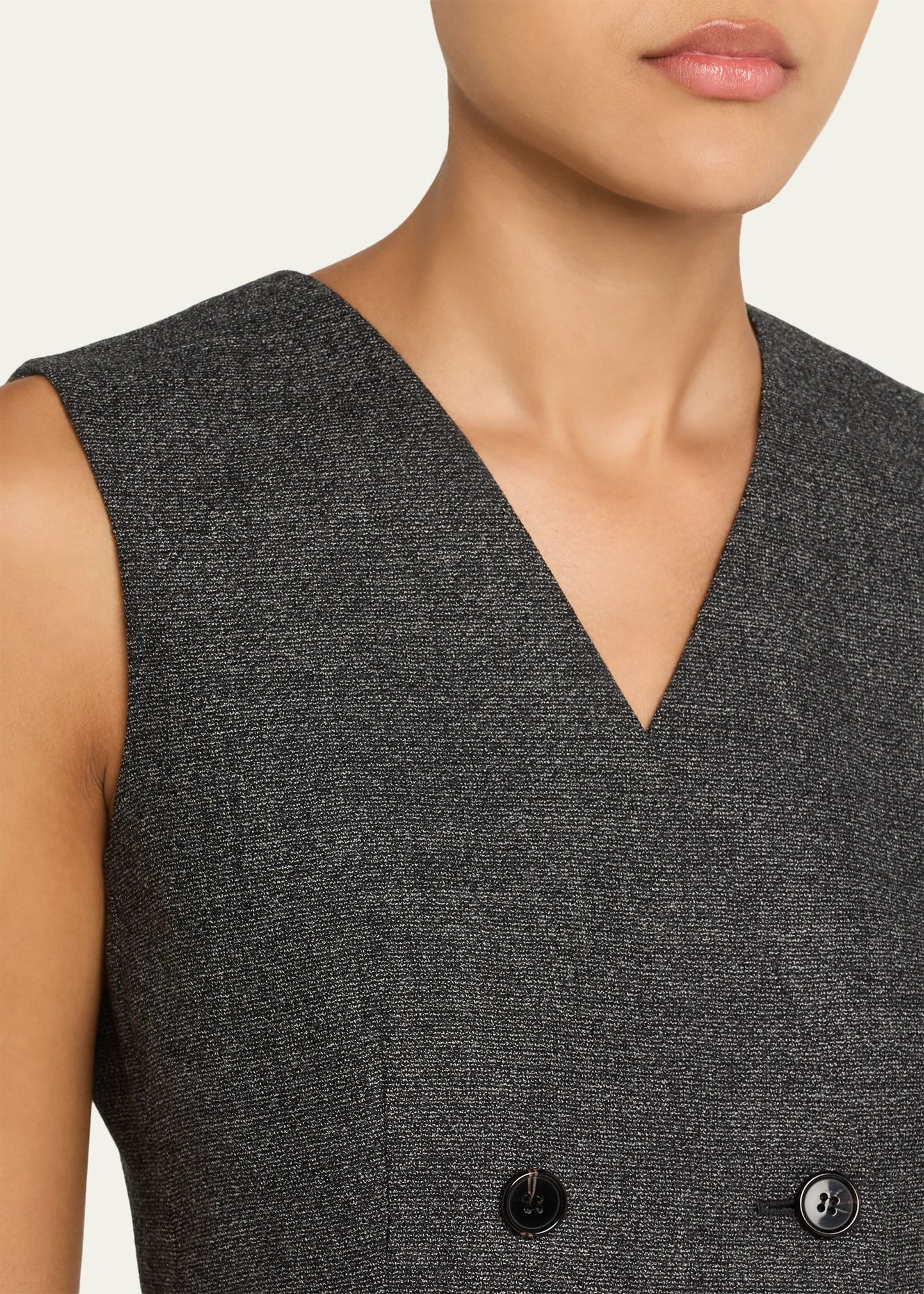 Shrunken Wool Suiting Vest - 5