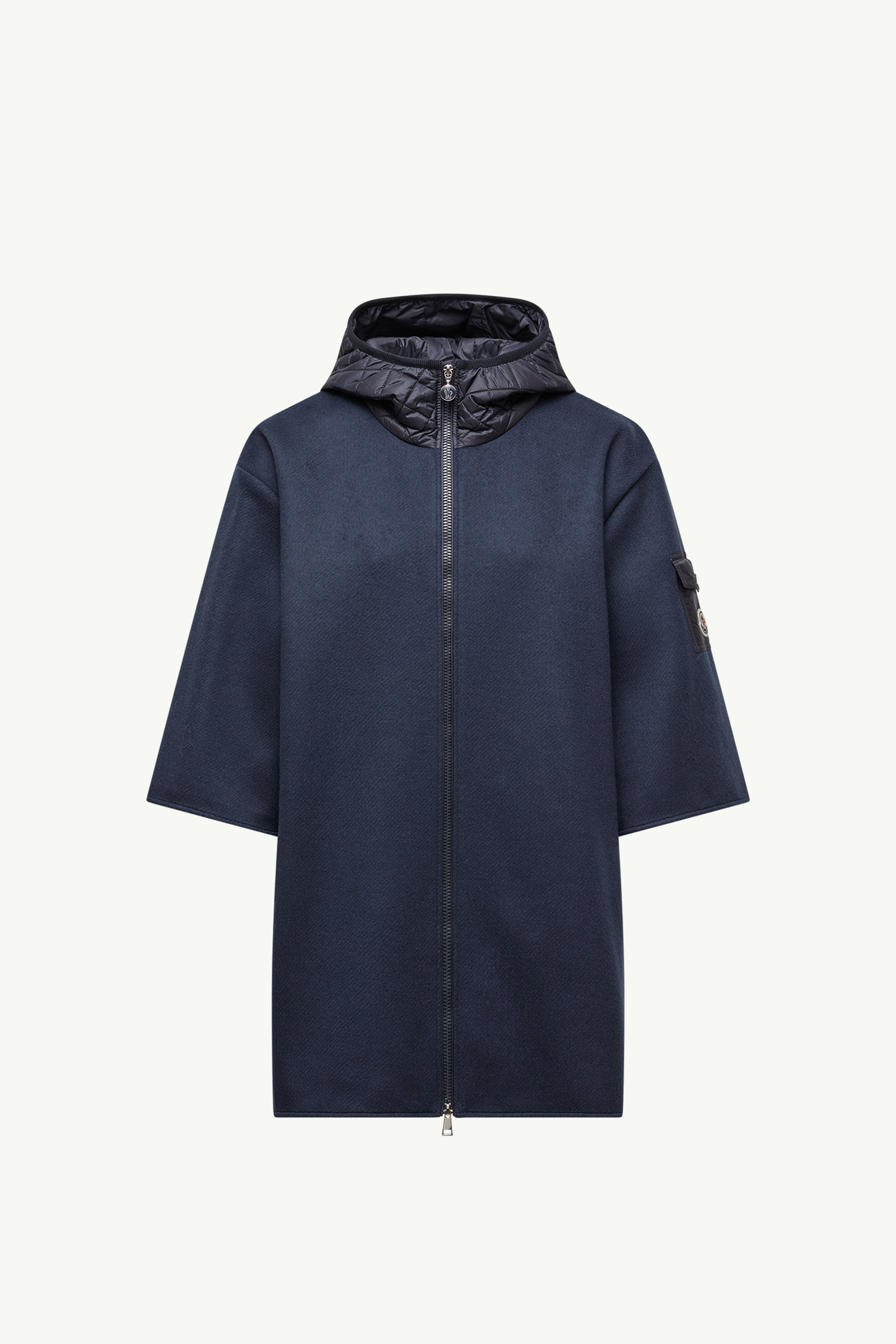 Wool Hooded Zip-Up Cape - 2