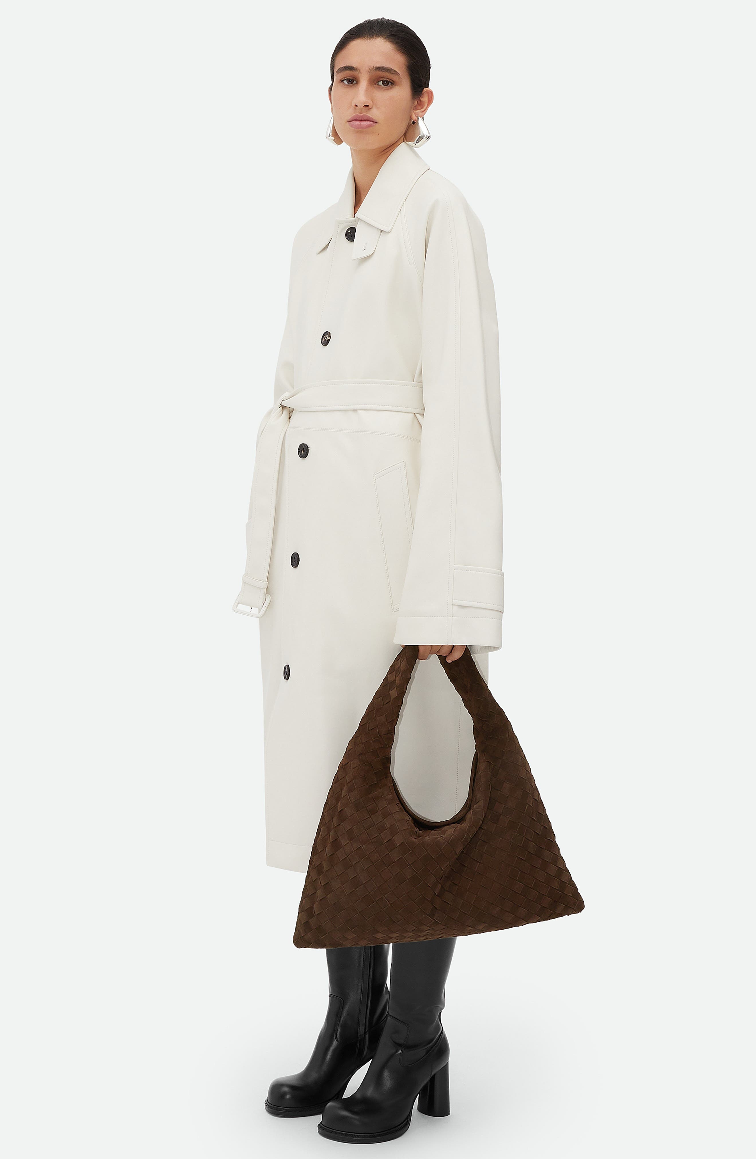 Bottega Veneta Small Hop Intrecciato Suede Hobo Bag in 2190 Fondant-M Brass at Nordstrom - 2