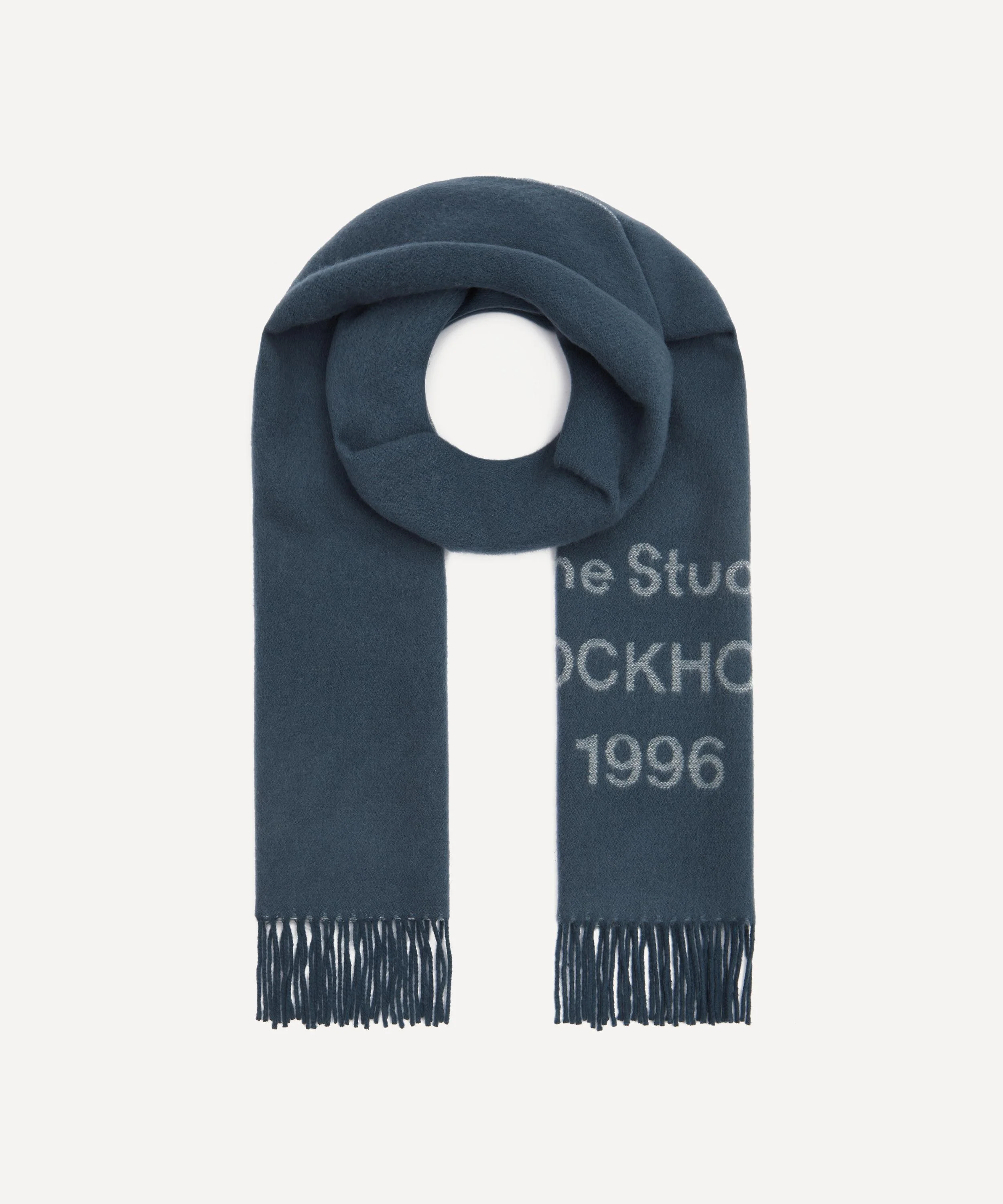 Logo Jacquard Faded Indigo Scarf - 1