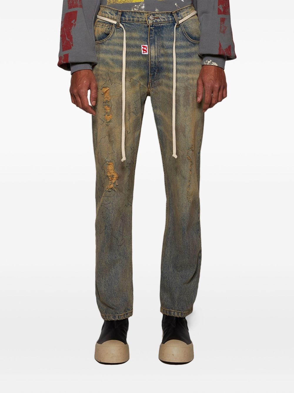 distressed denim jeans - 3