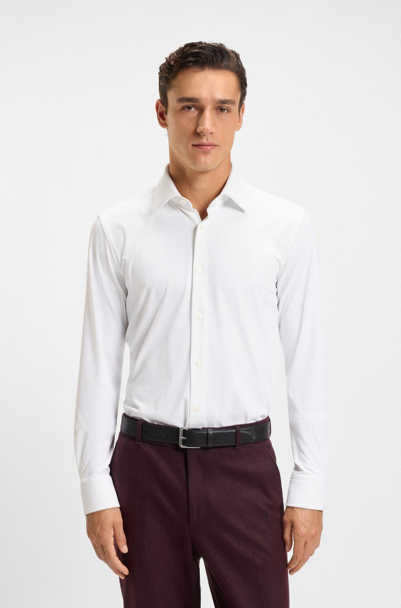 SLIM-FIT SHIRT IN BRUSHED STRETCH FLANNEL 2