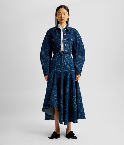 Erdem DENIM FIT AND FLARE MIDI SKIRT outlook