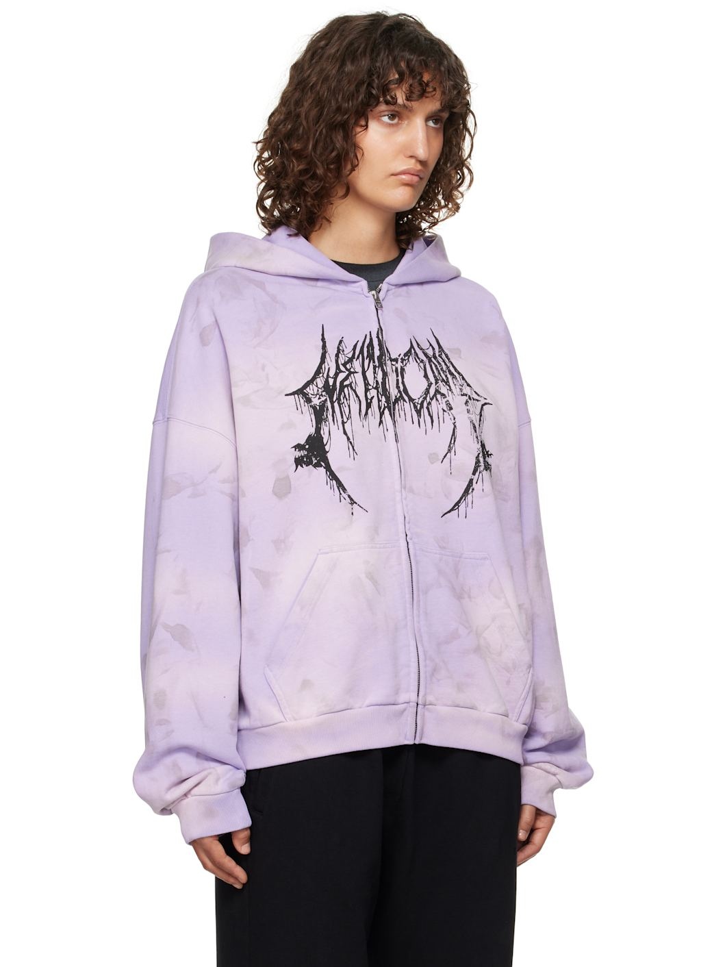 Purple Graphic Logo Zip-Up Hoodie - 2