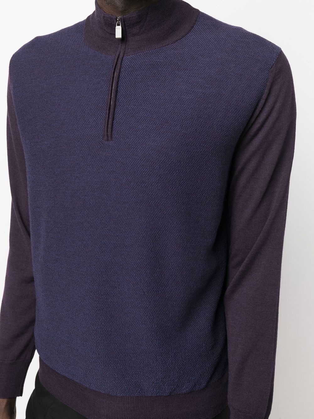 two-tone quarter-zip jumper - 5