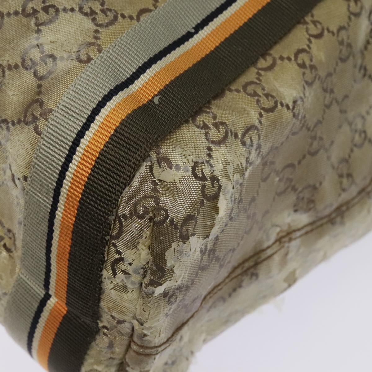 GUCCI GG Canvas Sherry Line Tote Bag Coated Canvas Gold Orange - 16