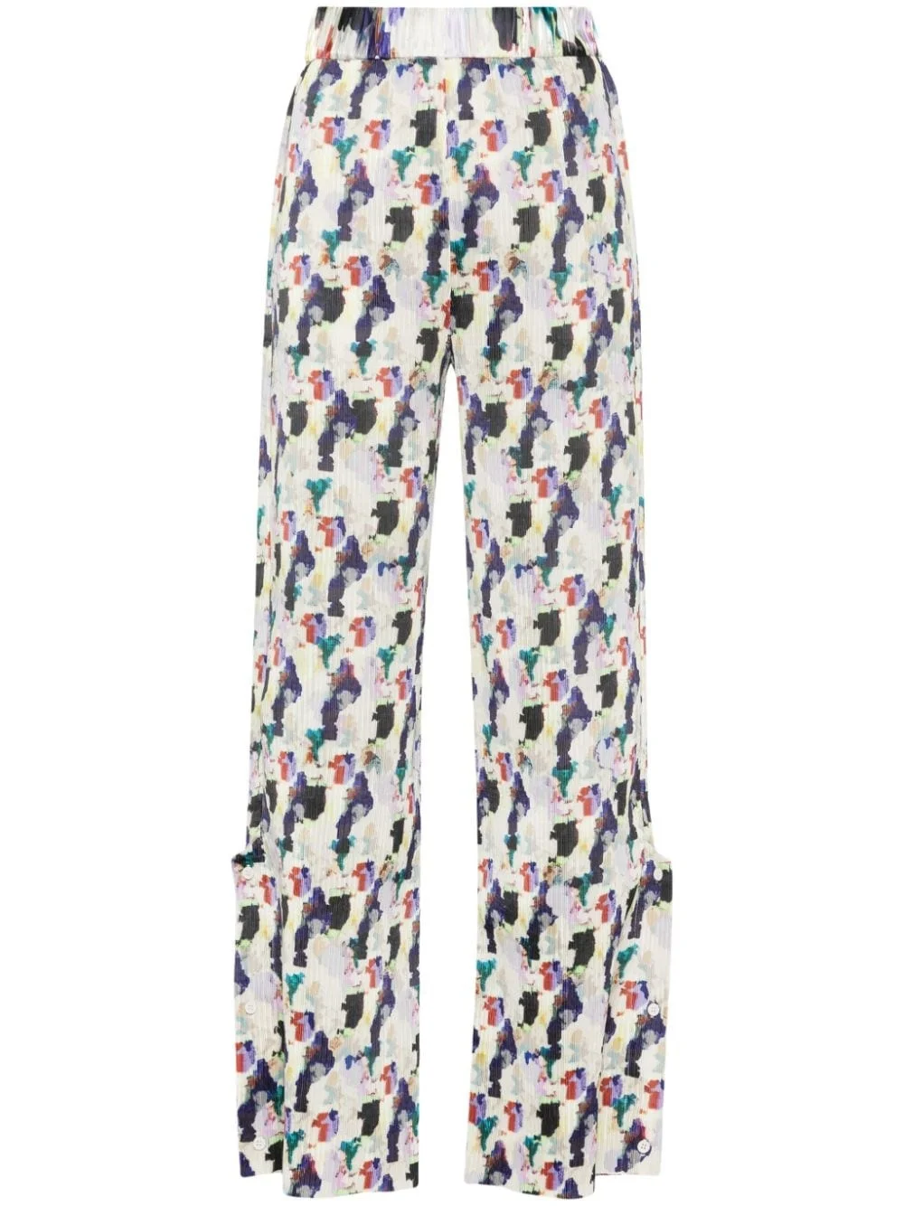floral-print plissé trousers - 1