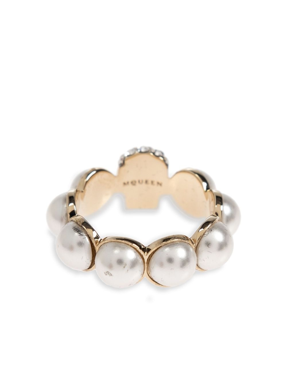 skull-motif pearl ring - 3