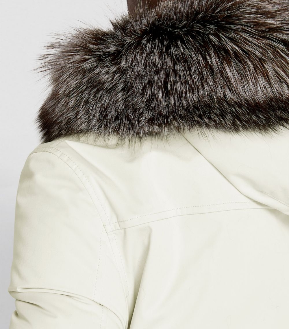 Fur-Lined Hooded Bomber Jacket - 7