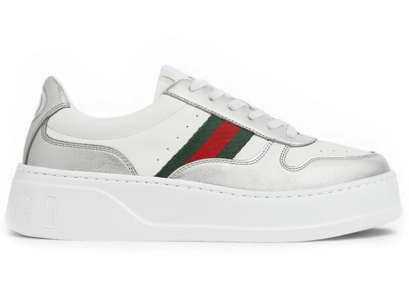 Gucci Chunky Trainer Silver Metallic White (Women's) - 1