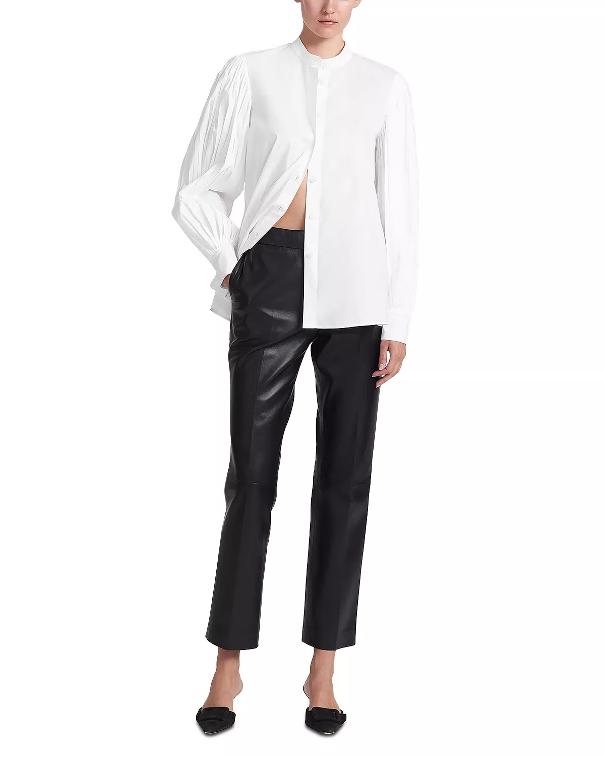 Todd Leather Straight Leg Pants - 4