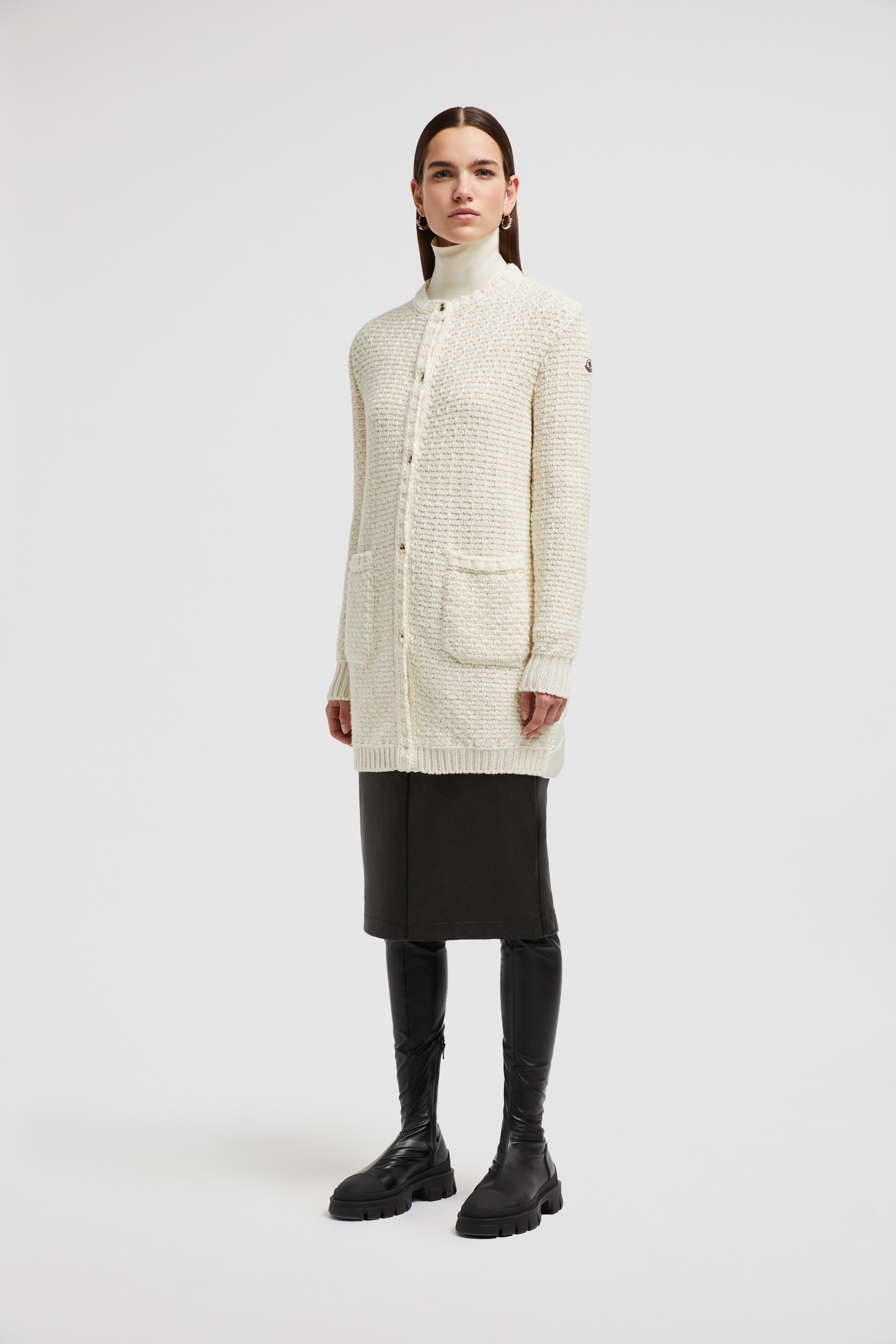 Padded Wool Long Cardigan - 3