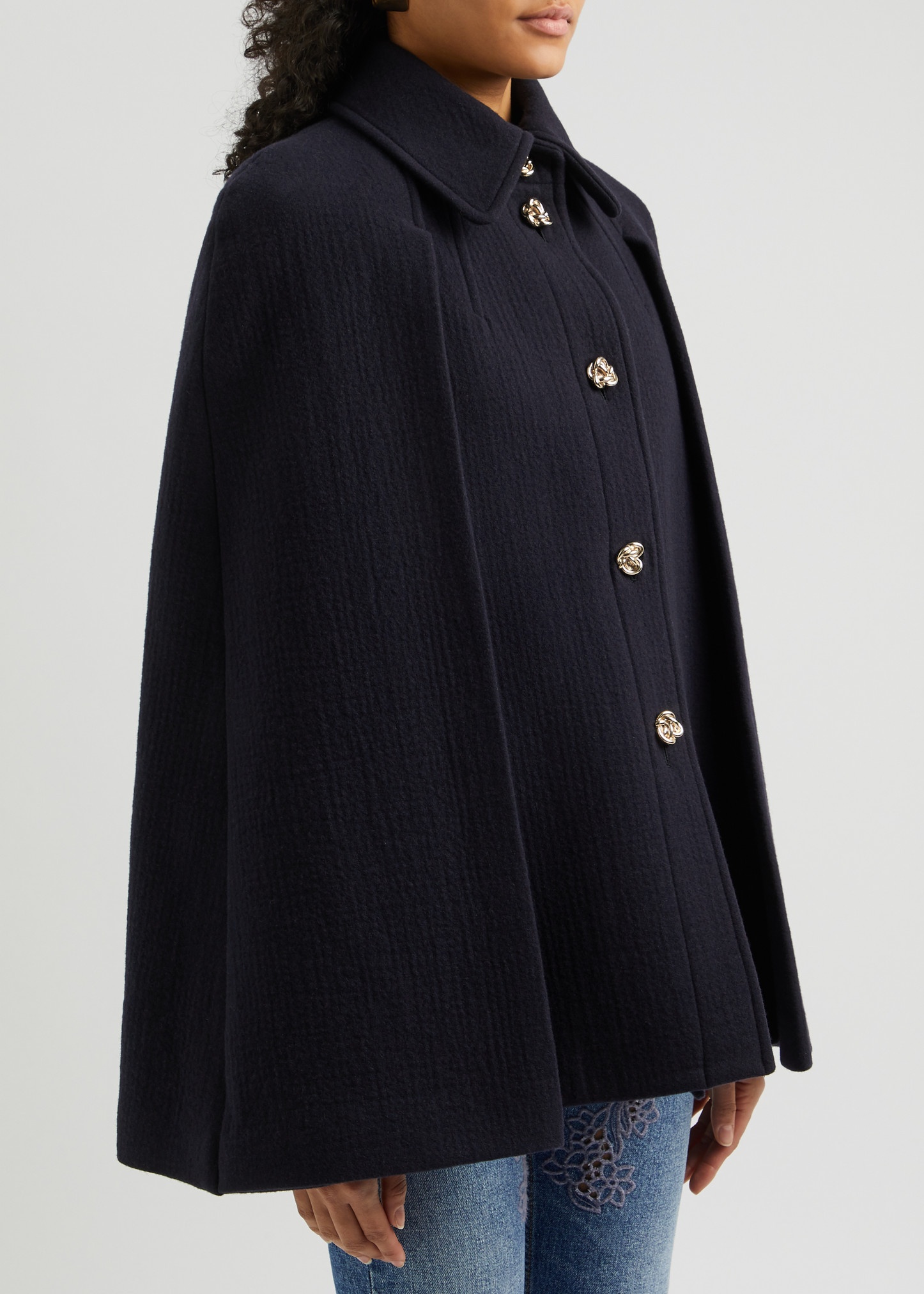 Cape-effect wool coat - 2