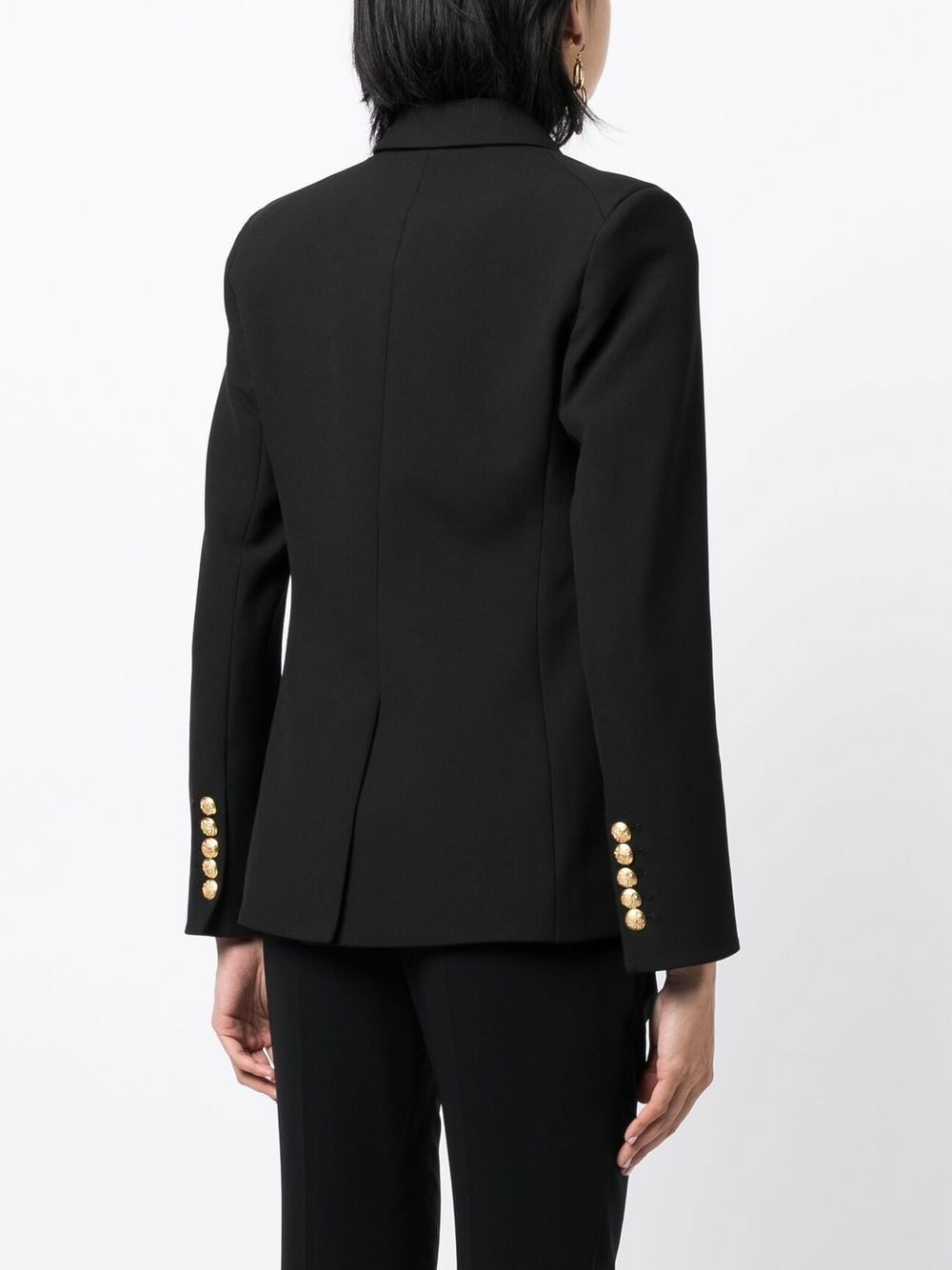 double-breasted golden-buttons blazer - 4
