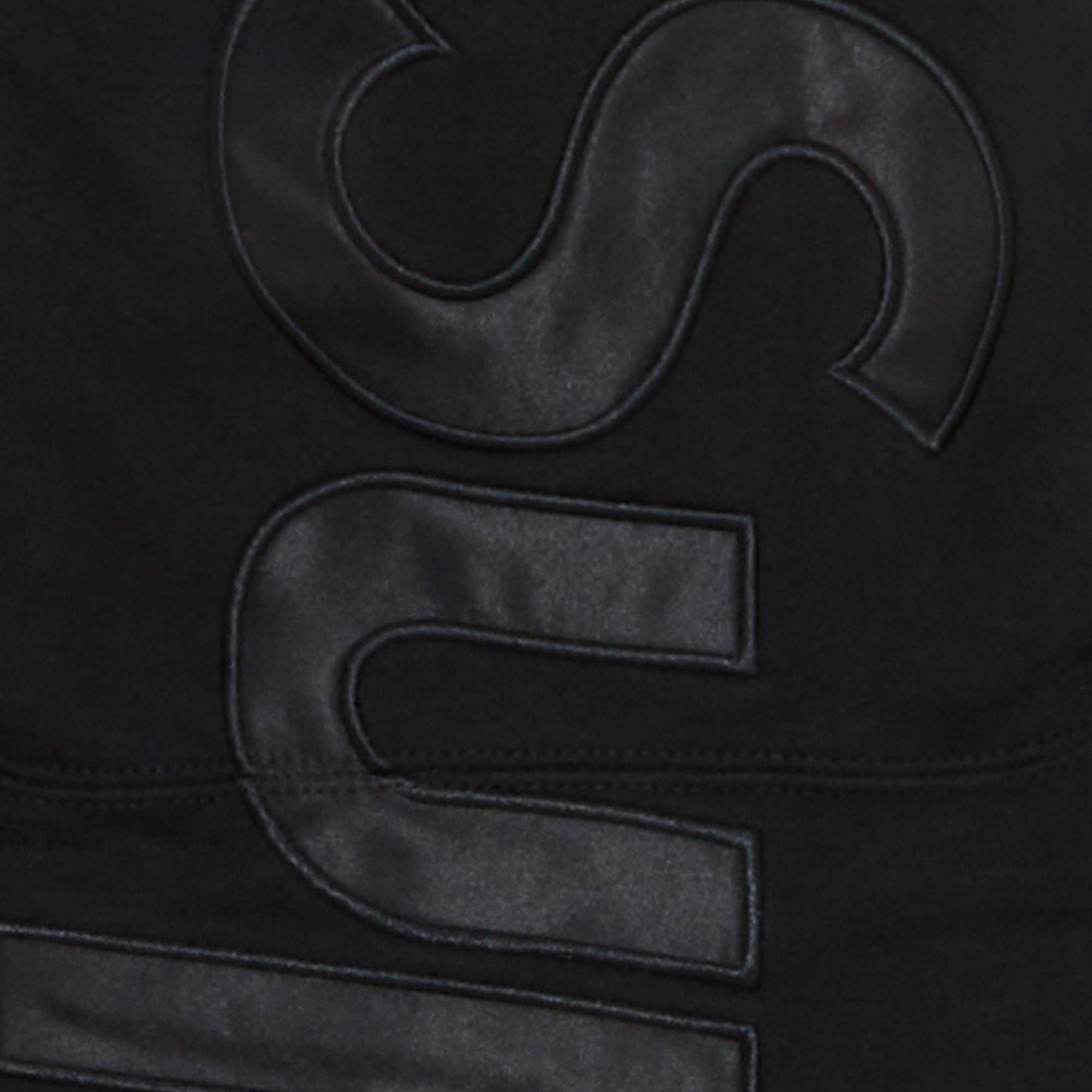 Supreme Satin Appliqu� Hooded Sweatshirt 'Black' - 3