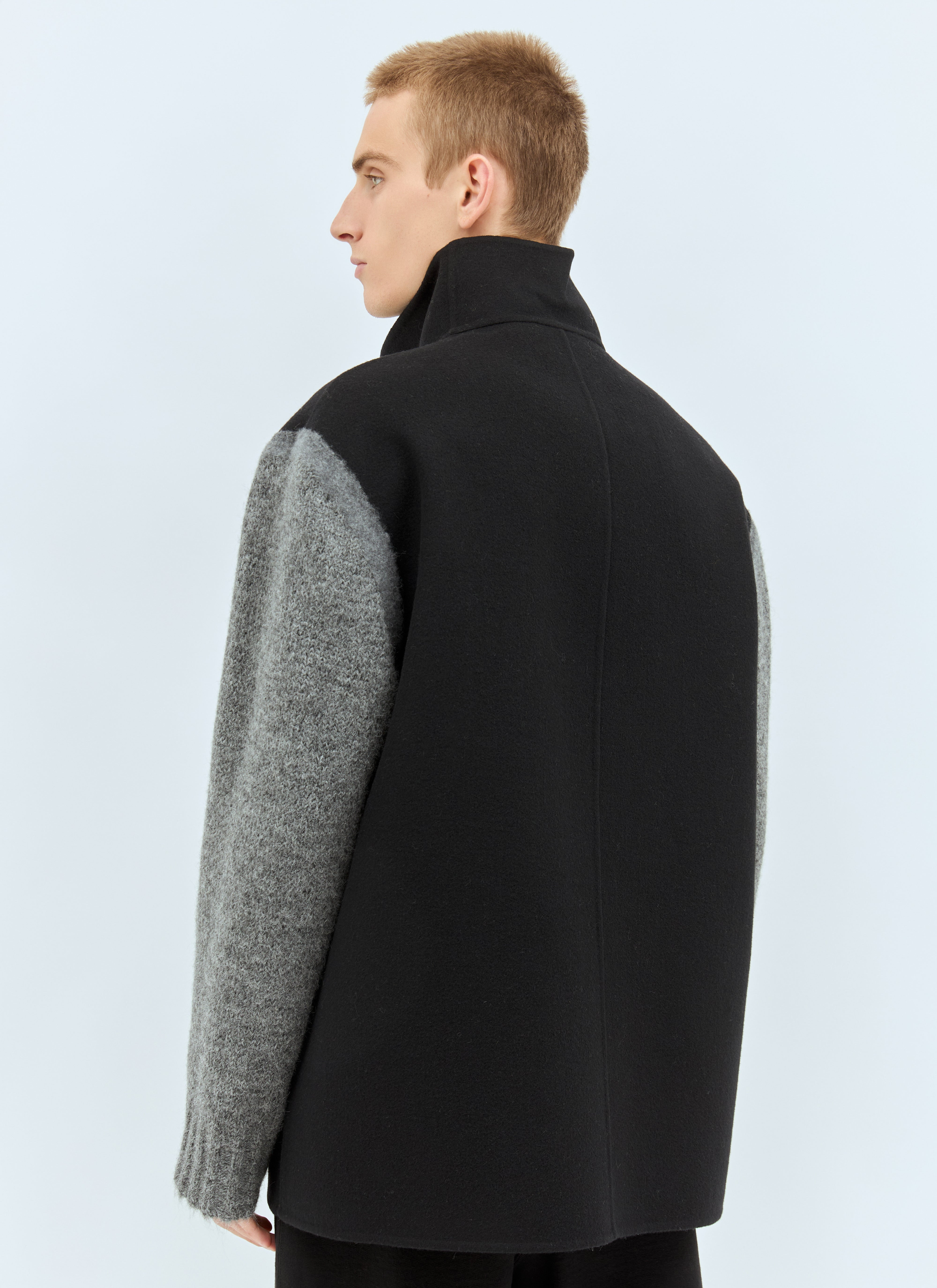Jil Sander Men Knit-Sleeves Wool Jacket - 5