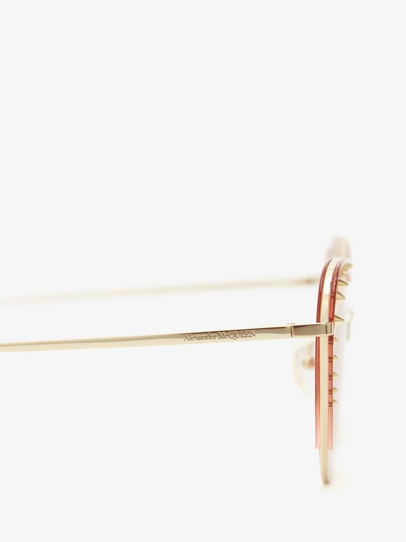 Studded Lens Cat-eye Sunglasses in Light Gold - 4
