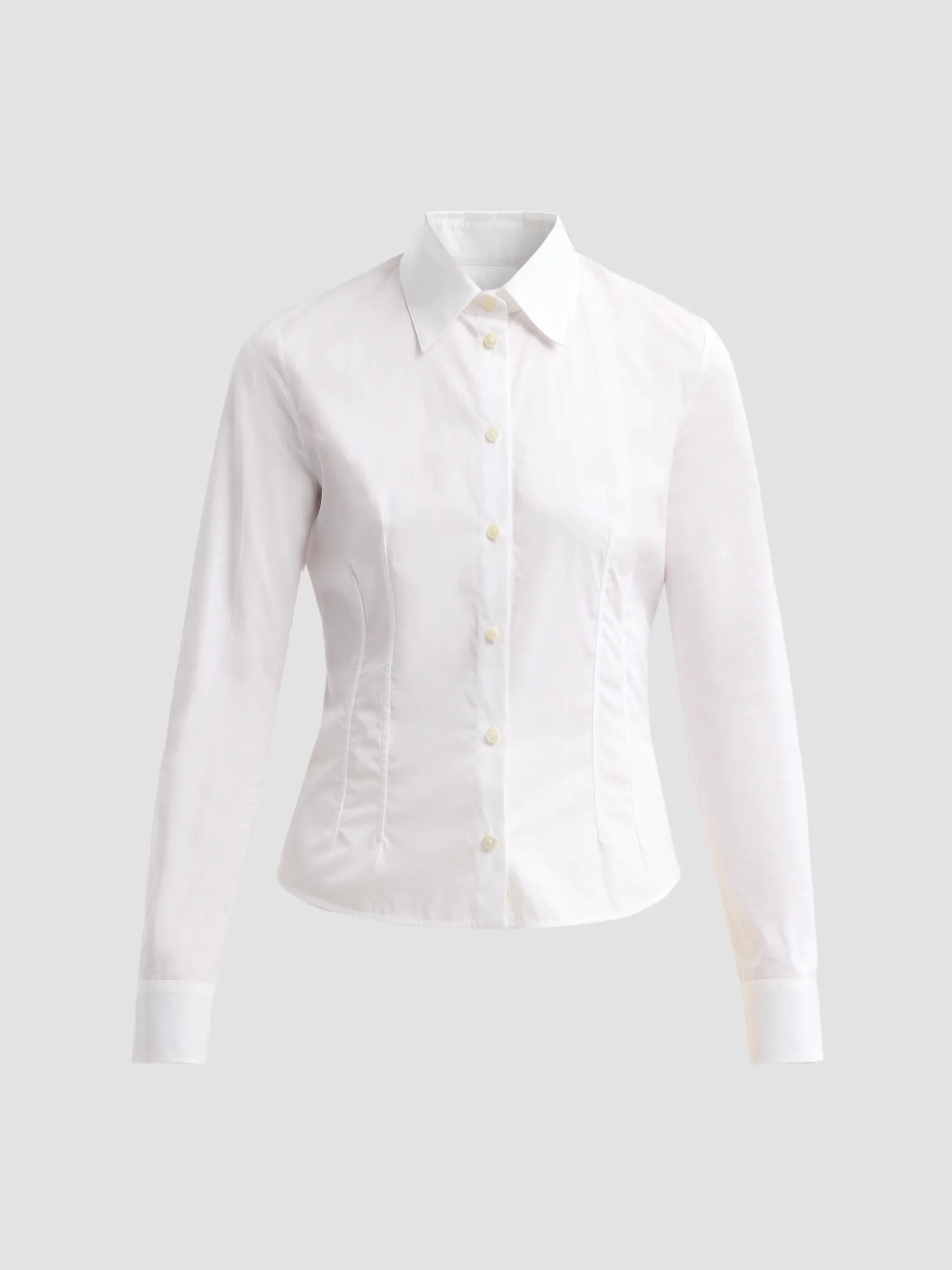 Women's Slim-Fit Cotton Poplin Shirt - Optic White - 1