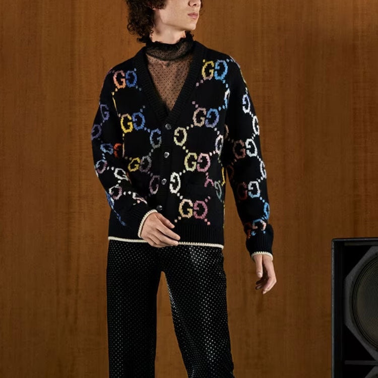 Gucci GG Wool Jacquard Cardigan 'Black' 694776-XKCD4-1152 - 4