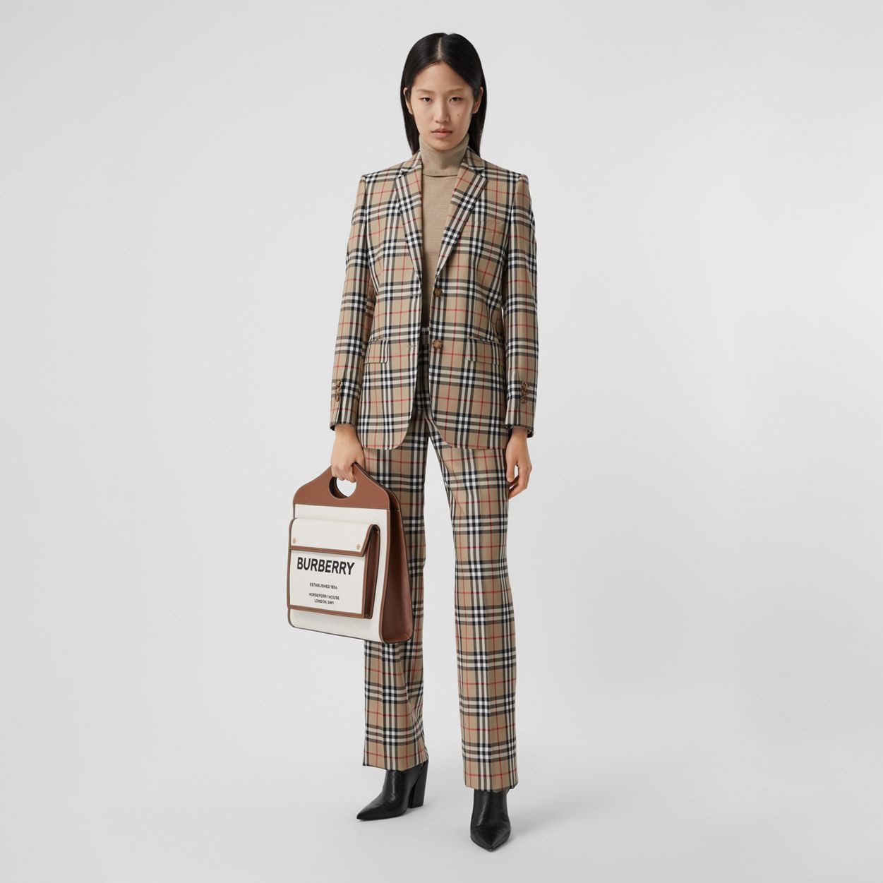 Vintage Check Wool Tailored Jacket - 6