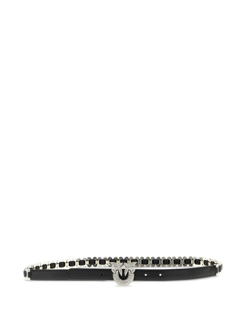 Love Birds rhinestone-embellished leather belt 1