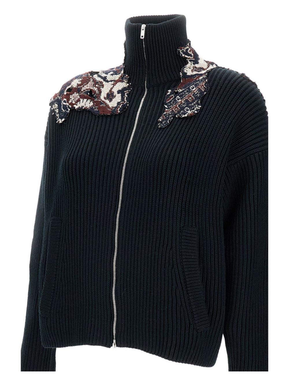 ribbed appliqué jacket - 3