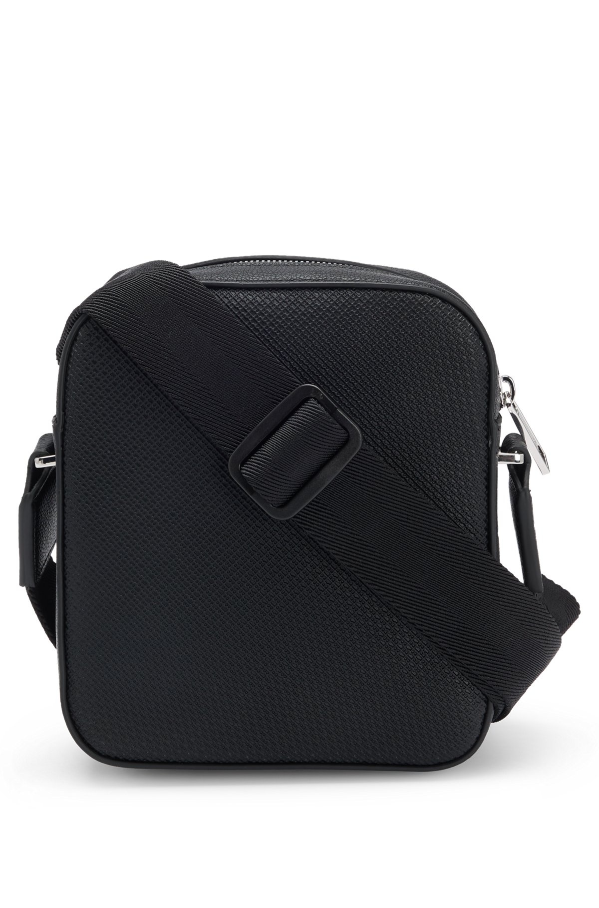 REPORTER BAG IN FAUX LEATHER WITH MONOGRAM-EMBOSSED PANELS - 2